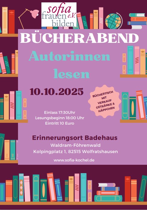 Bücherabend am 10.10.2025 im Erinnerungsort Badehaus Wolfratshausen